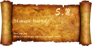 Stanga Markó névjegykártya